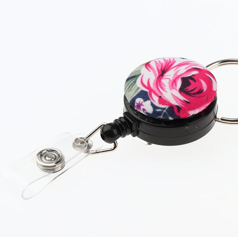 klarako Fashion Fabric Lanyard for ID Card Badge with Reel Retractable Clip - Printed Lanyard for Keys, Cell Phone Holder for Women & Girls - 5 - Image 3