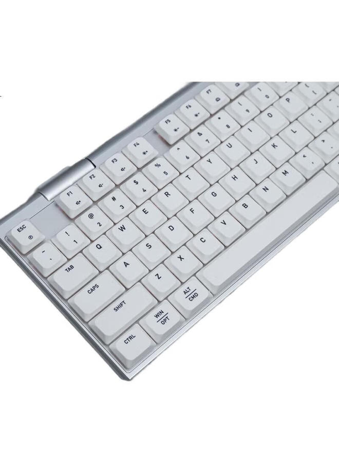Cherry لوحة مفاتيح ميكانيكية Cherry Mx10.1، لوحة مفاتيح لاسلكية، لوحة مفاتيح للألعاب، تأثيرات إضاءة Rgb، جسم فائق النحافة، غلاف سبائك، فضي، مفاتيح فضية منخفضة الملف - Image 1