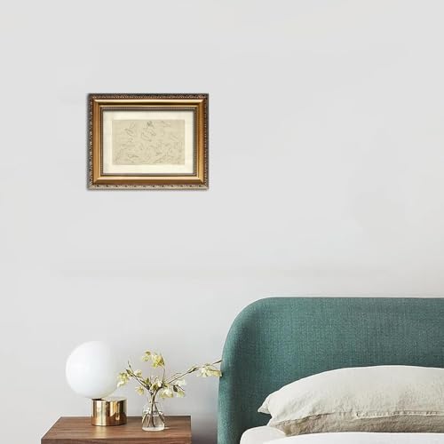 Kizbok Gold Framed Wall Art for Home Decor, Vintage Birds Sketch Line Art Prints, Minimalist Bird Canvas Painting, Rustic Vintage Wall Decor for Bedroom Decor, Aesthetic Farmhouse Deco r Framed Art Picture for Living Room Bathroom Gallery Shelf Decoration - 9x12inch - Image 4