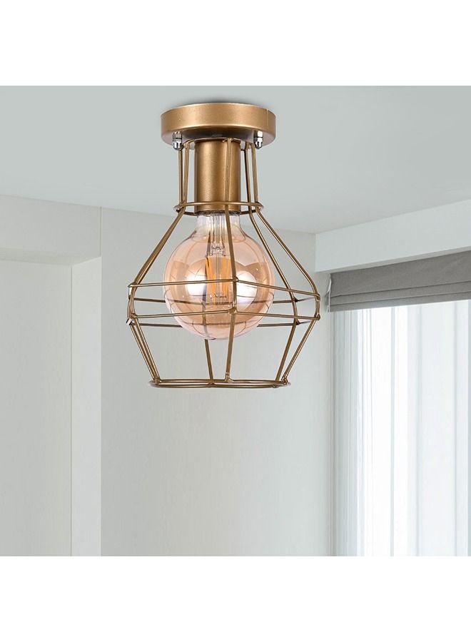 El Rawda Lighting Ritmo Ceiling Lamp | modern decorative LED E27 pendant light ceiling lamp hanging | suitable for any room | Color: Gold | Size: 23x16x23 cm - Image 1