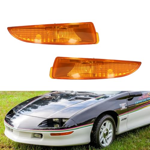 Tonsya For 1993 1994 1995 1996 1997 1998 1999 2000 2001 2002 Chevy Camaro Front Bumper Signal Side Marker housing Amber Lens 5978552 5978551 GM2521146 GM2520146 - Image 1