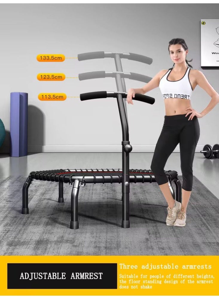 SportQ Home Fitness Trampoline 125cm with Adjustable Balance Grip – Cardio Trampoline for Jump & Exercise – Up to 150kg – Strong Rubber Ropes Noise Cancelling – Suitable for Slimming & Fitness at Home & Gym - Image 4