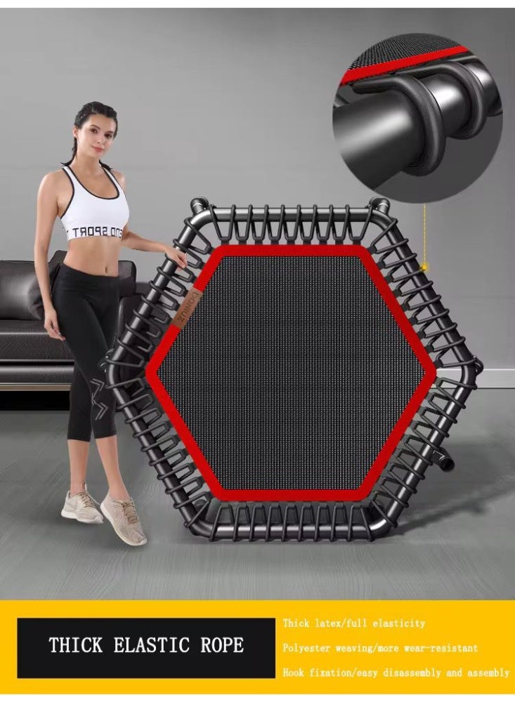 SportQ Home Fitness Trampoline 125cm with Adjustable Balance Grip – Cardio Trampoline for Jump & Exercise – Up to 150kg – Strong Rubber Ropes Noise Cancelling – Suitable for Slimming & Fitness at Home & Gym - Image 5