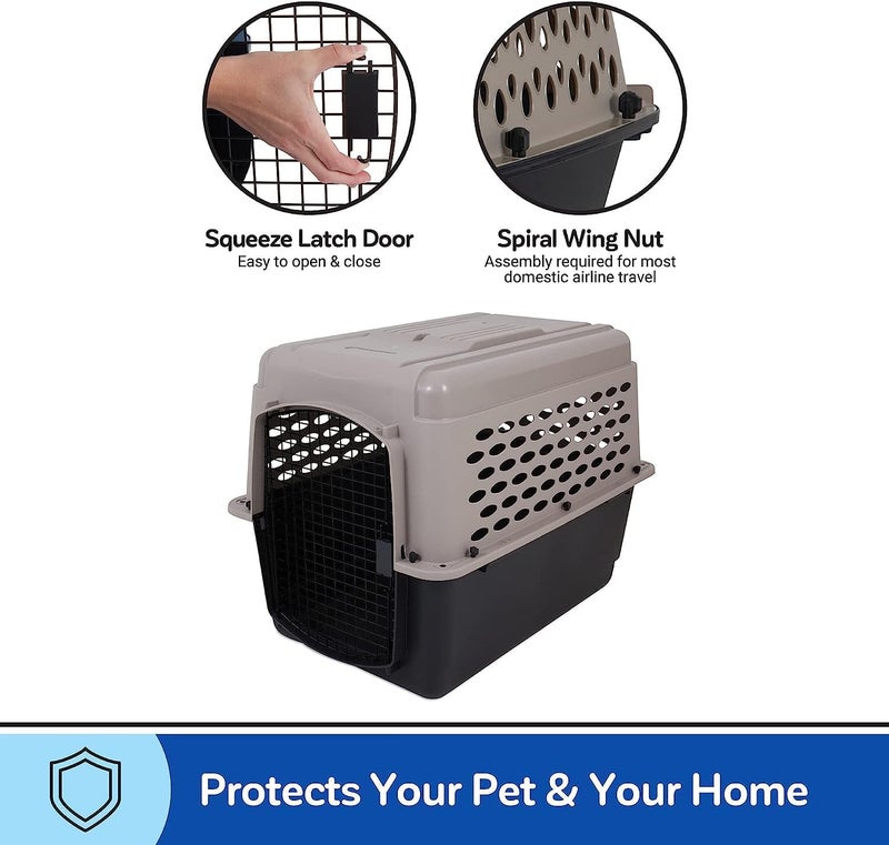 Petmate Vari Dog Kennel - Portable Crate for Pets 30-50 lbs - Airline-Friendly Pet Carrier - Durable Plastic Shell - For Home and Travel - Made in USA - 32 Inches - Taupe and Black - Image 5