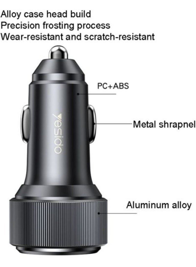 Yesido Super Fast Dual USB-C 30W Compatible Car Charger - Image 3