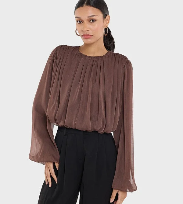 بي سي بي جي Women'S Balloon Hem Blouse