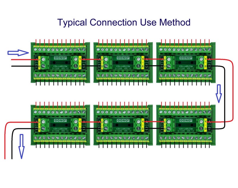 OONO DIN Rail Mount 30A/300V 2x12 Position Screw Terminal Block Distribution Module. - Image 5
