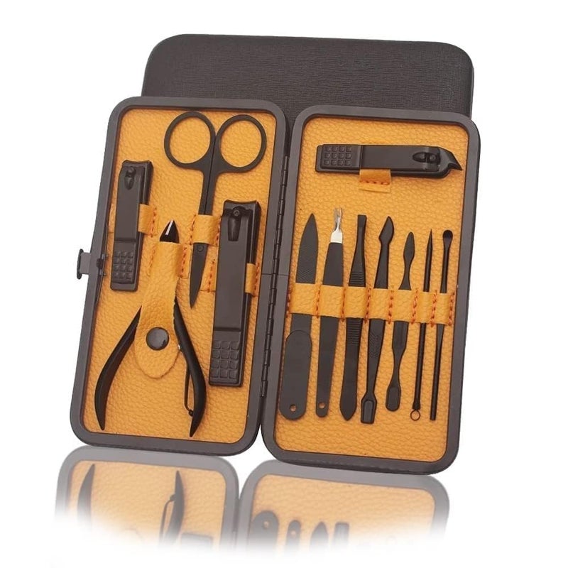 BEYKURY BEYKURY Stainless Steel Professional Manicure Set for Women Luxury Grooming Kit with Nail Cutter Scissors Pedicure Tools Acne Remover Needle MANICURE 12PCS - Image 1