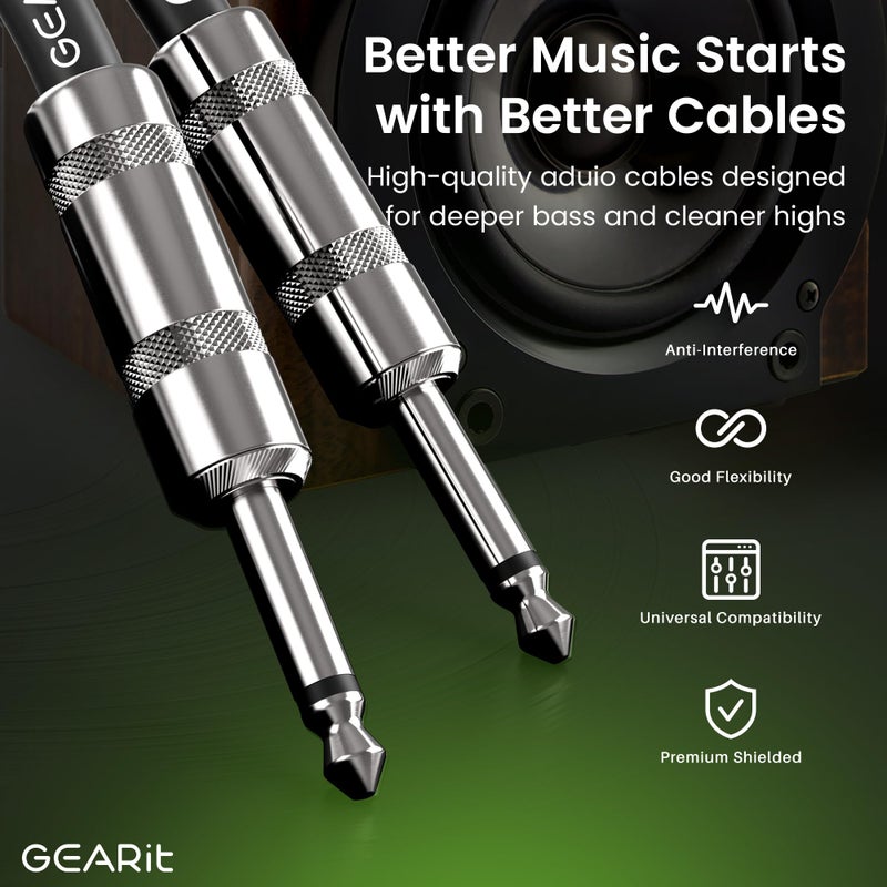 GEARit Professional Speaker Cable (15ft) 12AWG Pure Copper 1/4 inch to 1/4 inch TS Straight Male to Male for Amplifier, Speaker Cabinet, PA and DJ Audio - Image 5