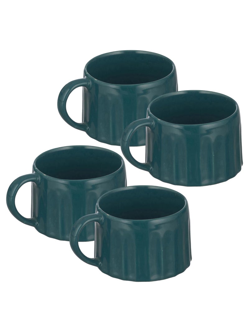 Trovea's Ceramic Castleton Green Tea Cup 4 Pcs Set for Coffee, Tea, Americano, Capuccino & Hot Drinks - Image 5