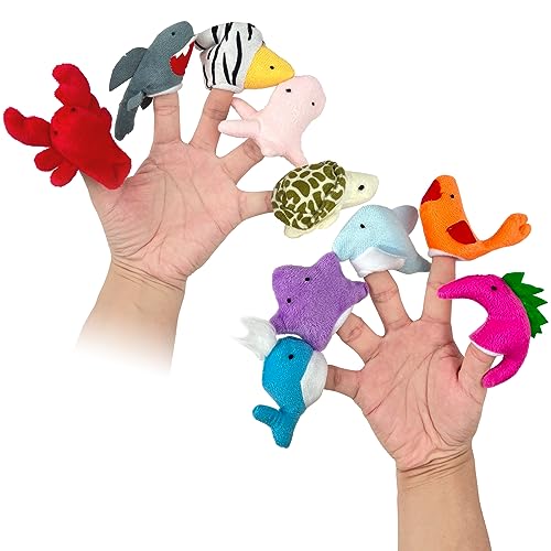 Sealive Finger Puppets for Toddlers 13 Animal Finger Puppets Soft Plush Animal Toys for Storytelling Educational Toy Set for Boys Girls Great for Home School Parties Travel - Image 1