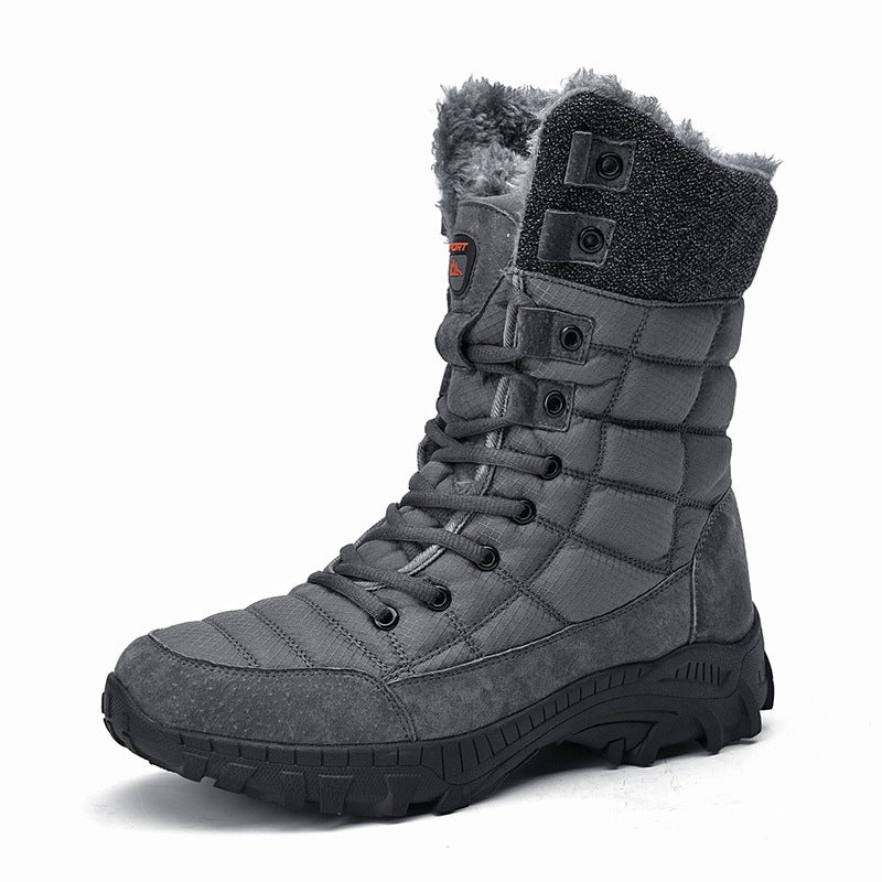 Winter Cotton Shoes Men'S High-Top Fleece-Lined Warm Men'S Snow Boots Thick-Soled Men'S Cotton Boots Plus Size Outdoor Casual Men'S Shoes - Image 2