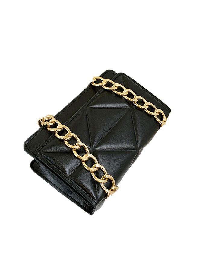 Sharpdo Elegant Quilted Textured Women‘s One Shoulder Flap Messenger Clutch Chain Bag - Image 3