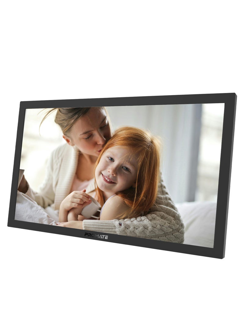 Promate Full HD Digital Photo Frame with 15.6-Inch Touchscreen, 32GB Storage, Wireless App Control, Multi Picture & Video Formats Compatibility, USB/TF Card Support, Dual Speakers, Memoria-15