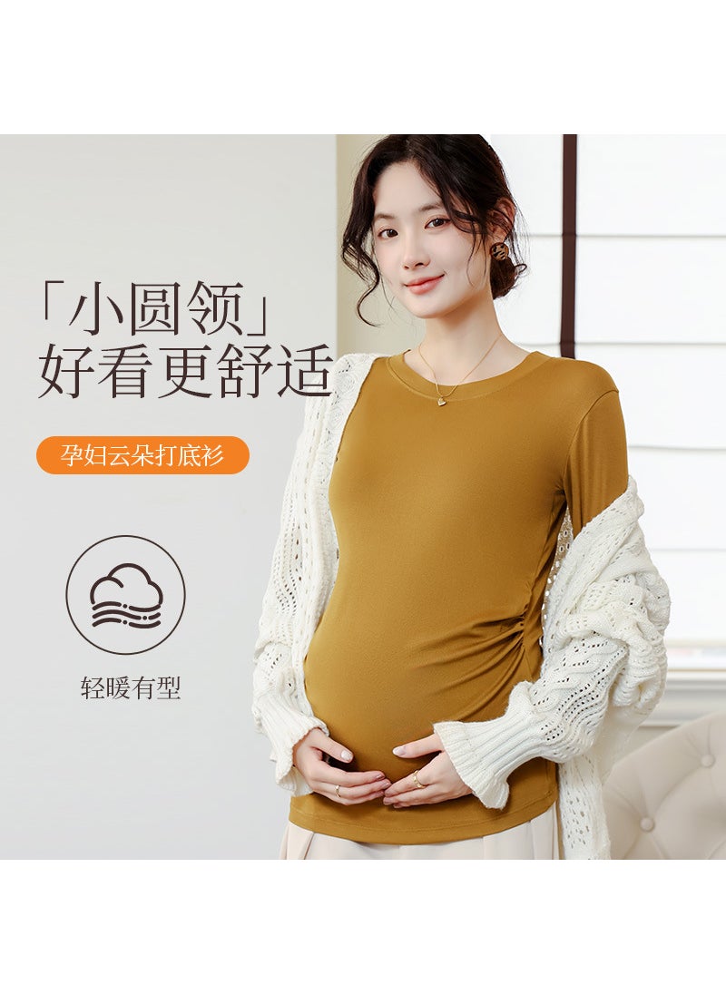 New Autumn Winter Maternity Base Layer Tee Brown