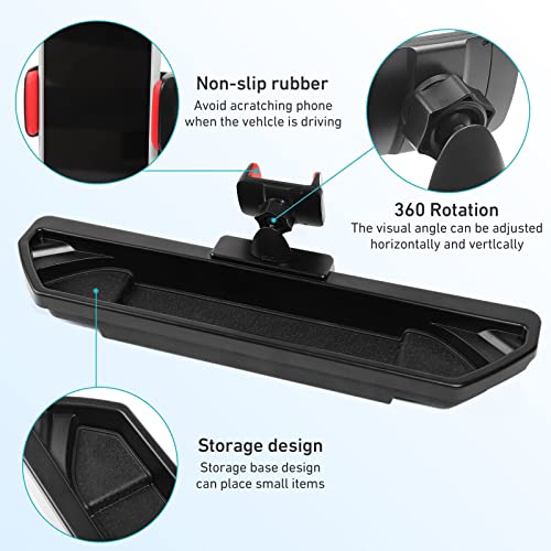 CheroCar Phone Mount for 2018-2022 Jeep Wrangler JL, Holder Stoage Tray Cellphone System Kit fits for 2020-2022 Jeep Gladiator JT (Dark Black) - Image 4