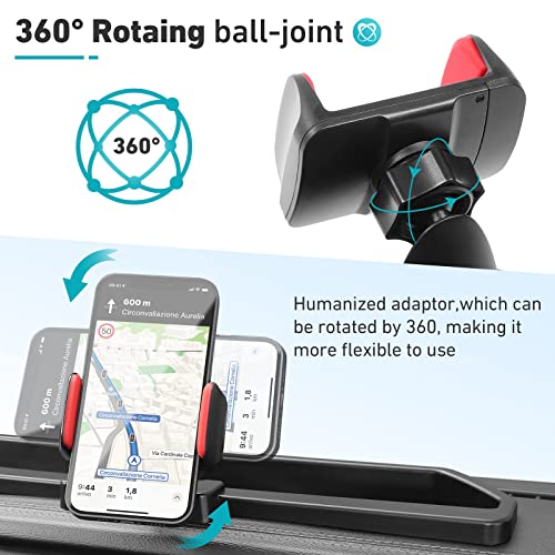 CheroCar Phone Mount for 2018-2022 Jeep Wrangler JL, Holder Stoage Tray Cellphone System Kit fits for 2020-2022 Jeep Gladiator JT (Dark Black) - Image 2