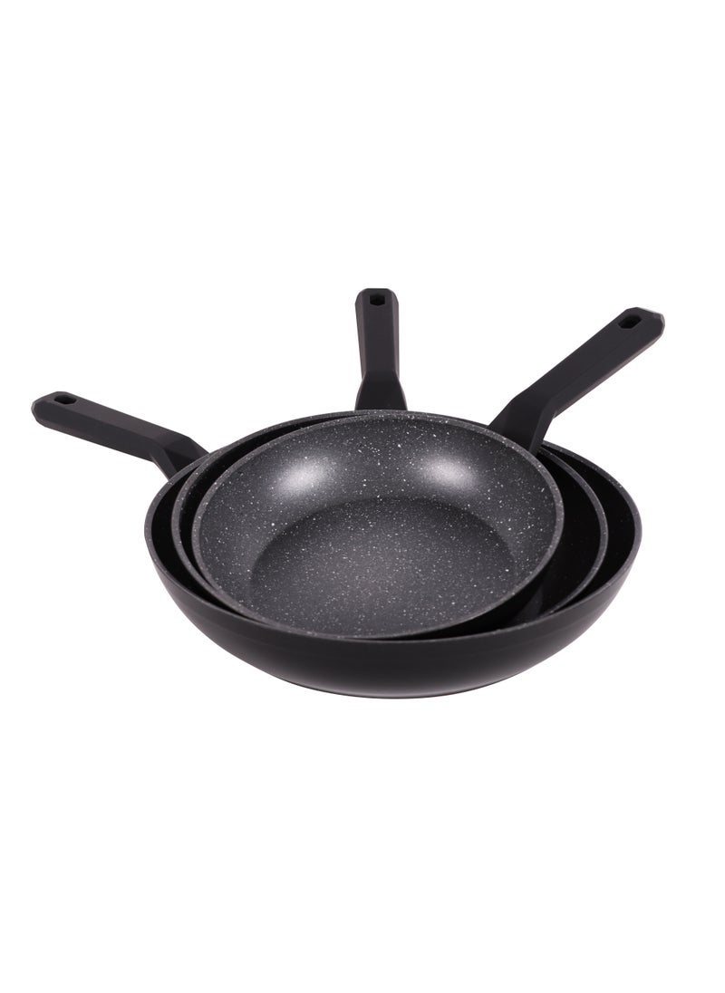 Serenk 3 Pieces Non-Stick Granite Frying Pans, Non-Toxic Granite Cookware Set, 20cm 24cm 28cm Frying Pan Set with Induction Base, Cooking Skillet for Stir Fries, Dishwasher Safe, PFOA Free, Serenk Excellence Pan Series  - Image 5