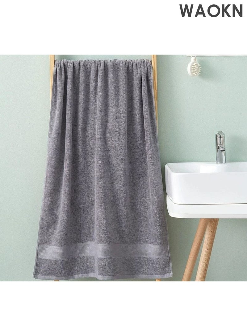 WAOKN Textured Bath Towel Grey Quick Drying Bath Towel Ultra Soft, Highly Absorbent, Quick Drying bath towels, shower towels, cotton bath towels, ultra-absorbent bath towels, soft bath towels, quick-drying bath towels,bathroom accessories, bathroom essentials140x70cm - Image 5