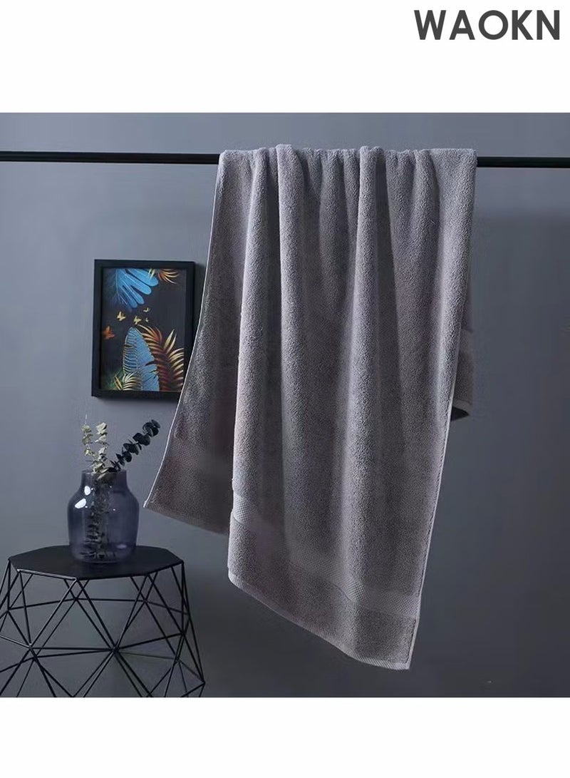 WAOKN Textured Bath Towel Grey Quick Drying Bath Towel Ultra Soft, Highly Absorbent, Quick Drying bath towels, shower towels, cotton bath towels, ultra-absorbent bath towels, soft bath towels, quick-drying bath towels,bathroom accessories, bathroom essentials140x70cm - Image 3