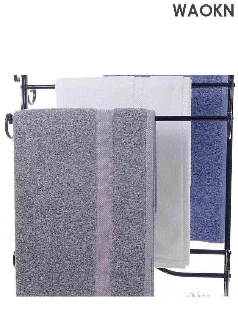 WAOKN Textured Bath Towel Grey Quick Drying Bath Towel Ultra Soft, Highly Absorbent, Quick Drying bath towels, shower towels, cotton bath towels, ultra-absorbent bath towels, soft bath towels, quick-drying bath towels,bathroom accessories, bathroom essentials140x70cm - Image 4
