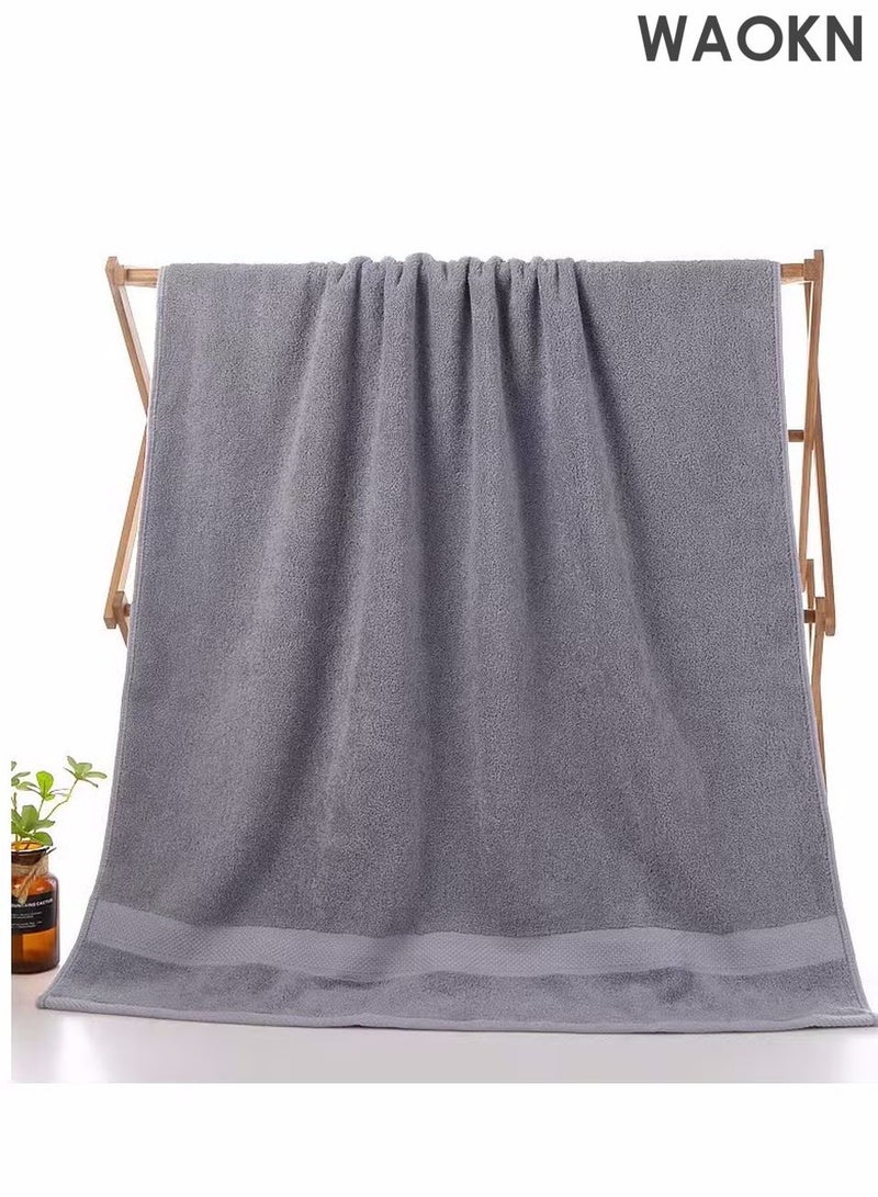 WAOKN Textured Bath Towel Grey Quick Drying Bath Towel Ultra Soft, Highly Absorbent, Quick Drying bath towels, shower towels, cotton bath towels, ultra-absorbent bath towels, soft bath towels, quick-drying bath towels,bathroom accessories, bathroom essentials140x70cm - Image 1