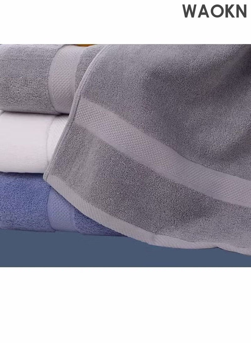 WAOKN Textured Bath Towel Grey Quick Drying Bath Towel Ultra Soft, Highly Absorbent, Quick Drying bath towels, shower towels, cotton bath towels, ultra-absorbent bath towels, soft bath towels, quick-drying bath towels,bathroom accessories, bathroom essentials140x70cm - Image 2