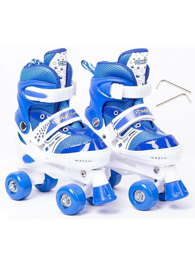 POWER Adjustable Roller Skate Shoes 2-Rows 4-Wheels Size 31-34  - Image 1