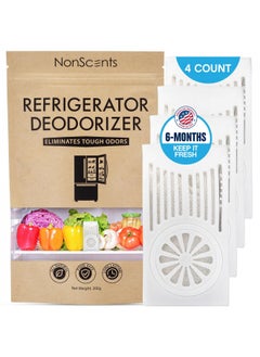 NonScents Refrigerator Deodorizer (4-Pack) - Outperforms Baking Soda - Fridge and Freezer Odor Eliminator - pzsku/Z16A17BE27D58F9DDE89DZ/45/_/1731077840/a30896a7-495a-4a2b-b278-bbcee42bcaad