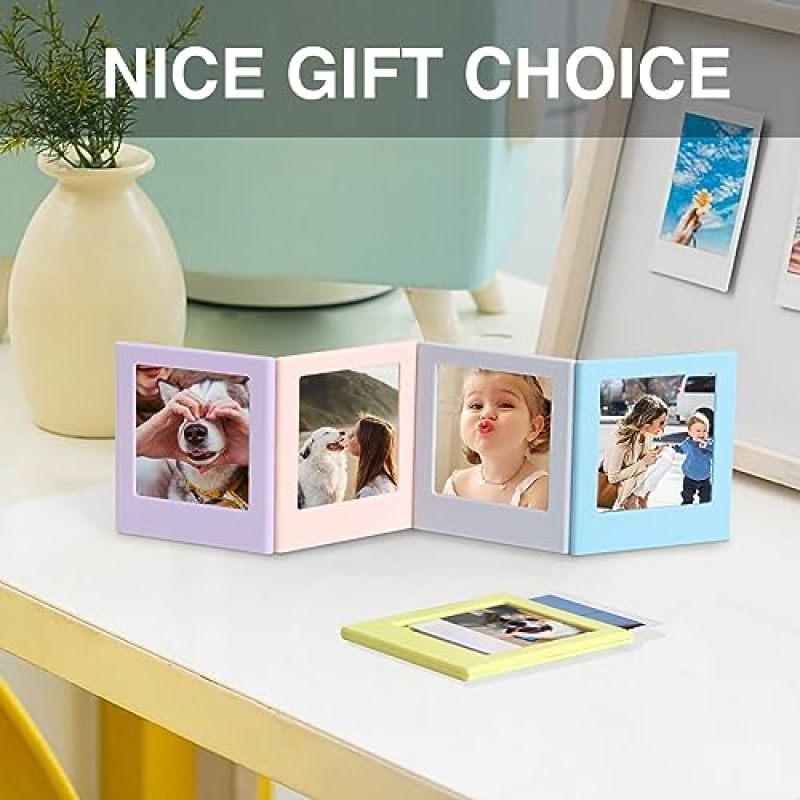 Magnetic Picture Frame for Fujifilm Instax Square SQ1 SQ6 SQ10 SQ20 SQ40 2.9x3.4 Inches Films Colorful Refrigerator Magnets Photo Frame Wallet Size - 10 Pack - Image 2