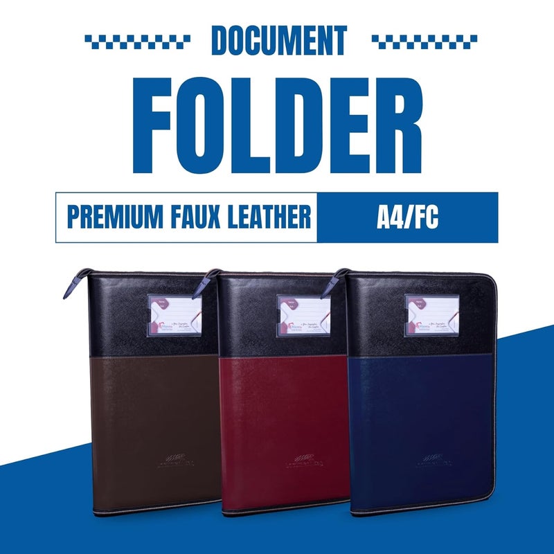 MAXFILE Faux Leather Multipurpose Professional File Folders for Certificates, Document Holder, Portfolio, Executive File Legal Size Documents Holder with (Dark Brown,20 Pockets) - Image 2