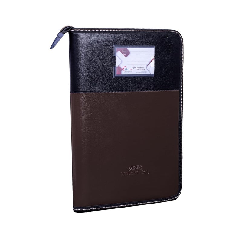 MAXFILE Faux Leather Multipurpose Professional File Folders for Certificates, Document Holder, Portfolio, Executive File Legal Size Documents Holder with (Dark Brown,20 Pockets) - Image 1