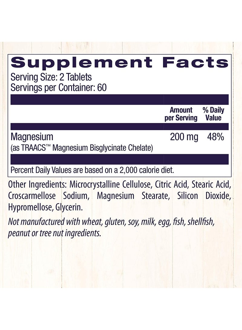 Healthy Origins Magnesium Bisglycinate Chelate, supports cardiovascular and neurological helath, 120 tablets, dietary supplement - Image 4