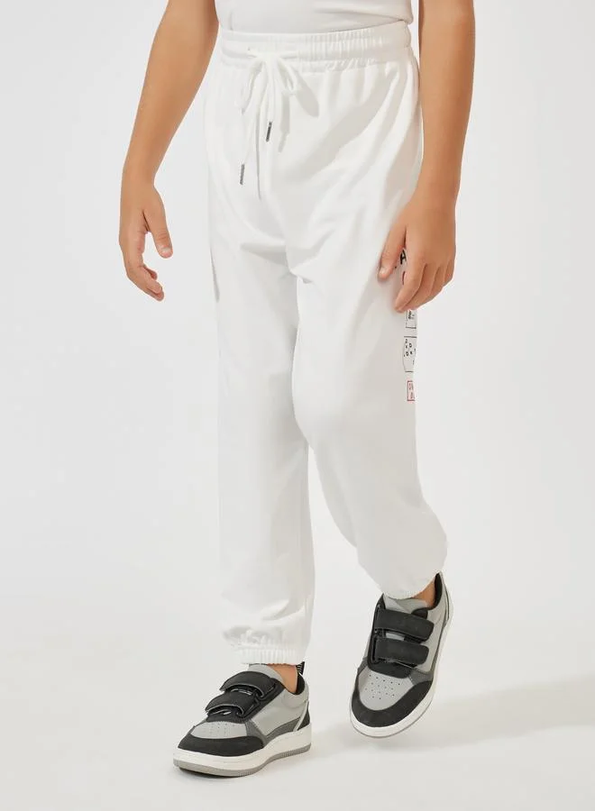 Styli Varsity Print Oversized T-Shirt & Joggers Set