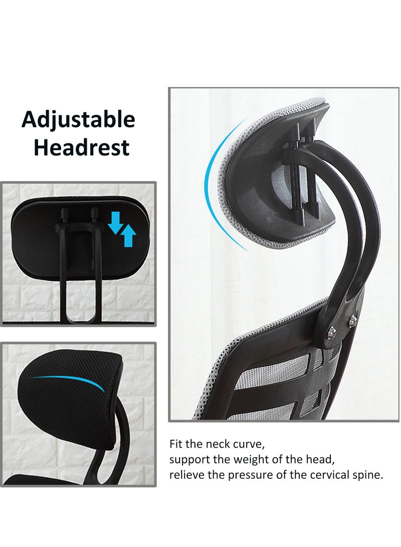 Generic Ergonomic Office Chair, Comfort High Back Swivel Executive Chair with Lumbar Support, Adjustable Headrest, Breathable Mesh Work Chair Home  - Image 4
