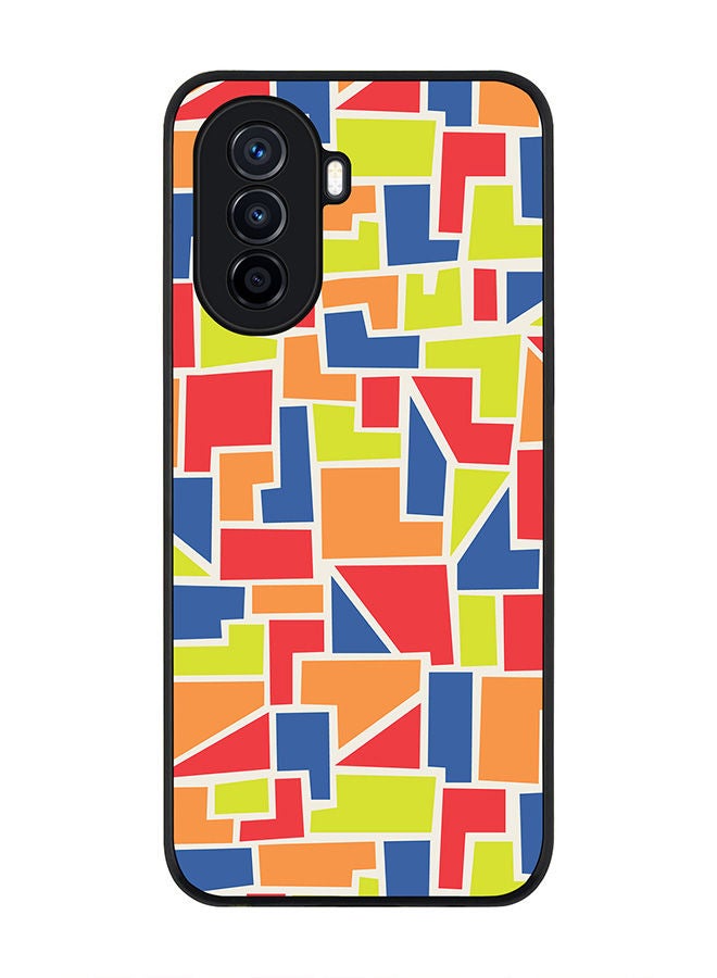 Stylizedd Rugged Black edge case for Huawei Nova Y70  Slim fit Soft Case Flexible Rubber Edges Anti Drop TPU Gel Thin Cover - Color Shapes - Image 1