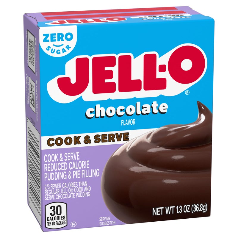 Jell-O Chocolate Pudding, Cook & Serve, Sugar Free, 1.3 oz Box, 4 Packs - Image 2