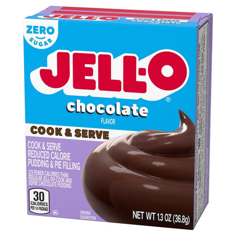 Jell-O Chocolate Pudding, Cook & Serve, Sugar Free, 1.3 oz Box, 4 Packs - Image 3