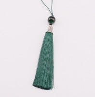 Generic Metal Cap Tassel Feng Shui Charm Pendant dark green