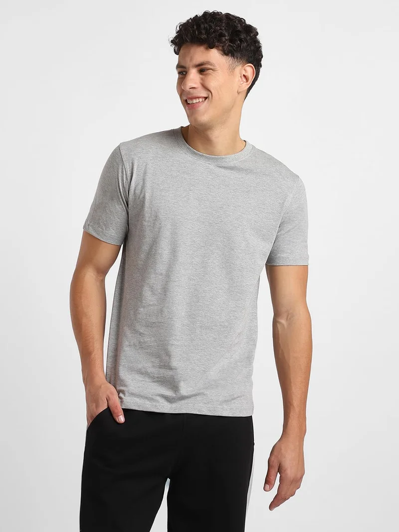 NOBERO  Men's Grey Regular Fit T-Shirt for Men | Best Price UAE