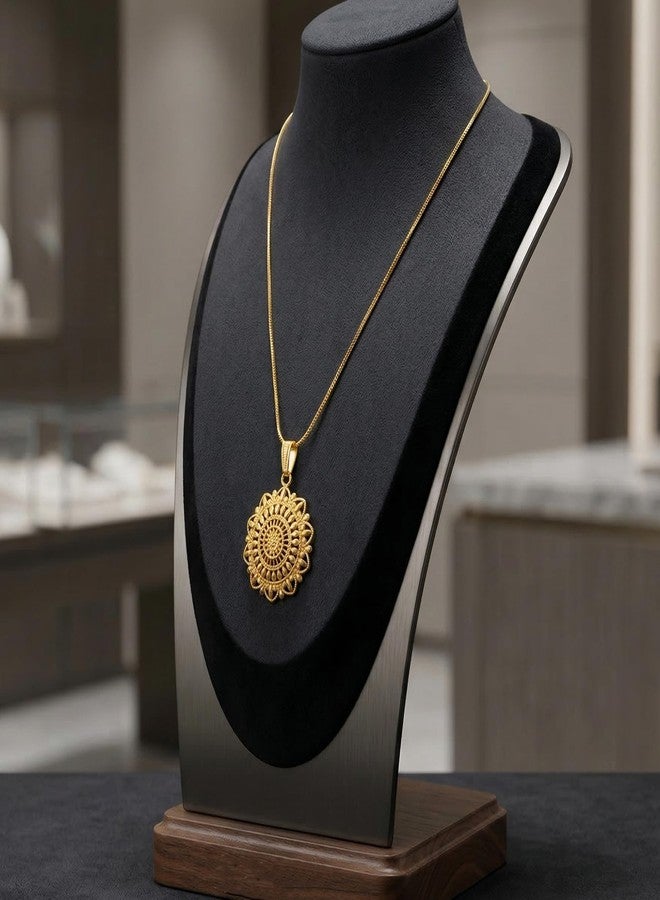 JFL قلادة بتصميم زهور مطلية بالذهب من JFL Jewellery for Less للنساء والفتيات | مجوهرات تقليدية وعصرية أنيقة مع سلسلة - Image 4
