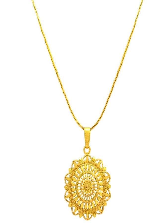 JFL قلادة بتصميم زهور مطلية بالذهب من JFL Jewellery for Less للنساء والفتيات | مجوهرات تقليدية وعصرية أنيقة مع سلسلة - Image 1