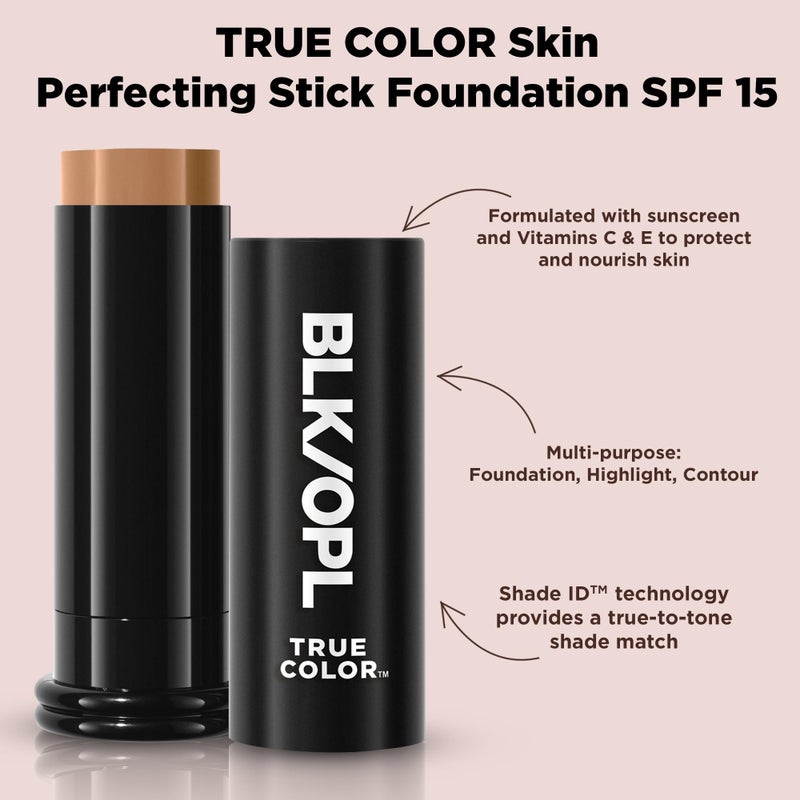 Black Opal BLK/OPL Skin Perfecting Foundation Stick, True Color - SPF 15 Buildable & Blendable Face Foundation Makeup with Matte Finish - Full Coverage, Color Correcting & Sculpting - Hypoallergenic, Nutmeg - Image 2