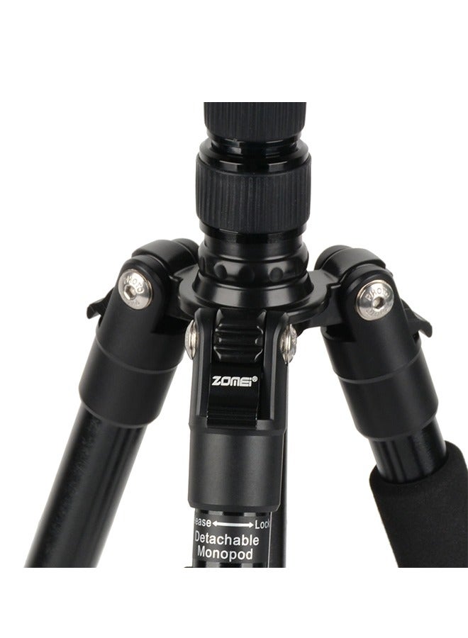 زومي كيو-666 حامل ثلاثي القوائم احترافي، حامل ثلاثي القوائم للكاميرا، حامل ثلاثي القوائم من الألومنيوم خفيف الوزن قابل للطي مع رأس كروي 360 درجة لنيكون كانون سوني جميع كاميرات DSLR ومناظير الكاميرا الرقمية الرقمية ذات العدسة الأحادية العاكسة - Image 3