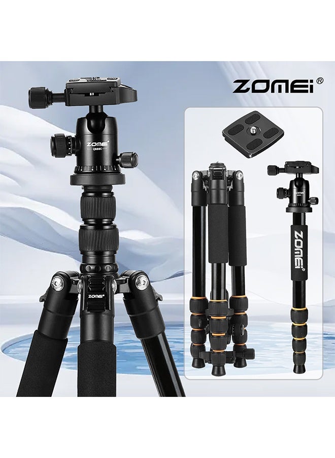 Zomei Q-666 Professional Tripod,Camera Tripod,Foldable Lightweight Aluminum Travel Tripod Stand with 360 Degree Ball Head for Vlog Nikon Canon Sony All DSLR and Digital Camera Binoculars Laser Telescope - Image 2