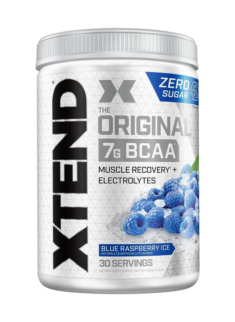 XTEND - XTEND Original BCAA Powder Blue Raspberry Ice - Sugar Free Post Workout Muscle Recovery Drink with Amino Acids - 7g BCAAs for Men & Women - 30 Servings - Image 1