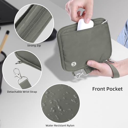 WALNEW Passport Holder Family for 4, RFID Blocking Travel Wallet Women Men, Lightweight Zipper Document Organizer Pouch Bag Credit Cards Case Cover for Travelling, Gray - Image 5