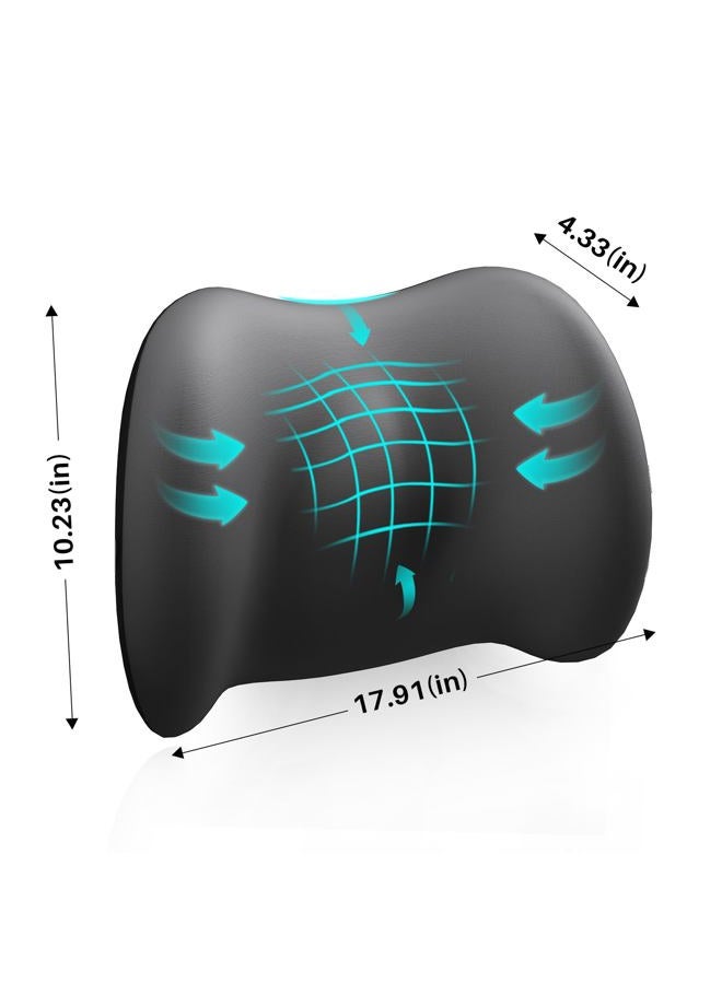 BYMECOST Lumbar Support Pillow for Office Chair, Cooling Car Lumbar Pillow Lower Back Pain Relief,Memory Foam Back Cushion with Adjustable Straps,Ergonomic Chair Back Pillow for Gaming Chair,Car(Gray Cooling) - Image 2