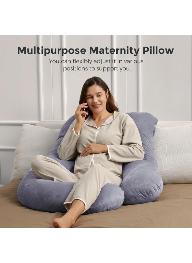 JFYP Pregnancy Pillows for Sleeping, G Shaped Full Body Maternity Pillow with Removable Cover - Support for Back, Legs, Belly, HIPS for Pregnant Women, 71 Inch Pregnancy Pillow for Women, Grey - Image 5