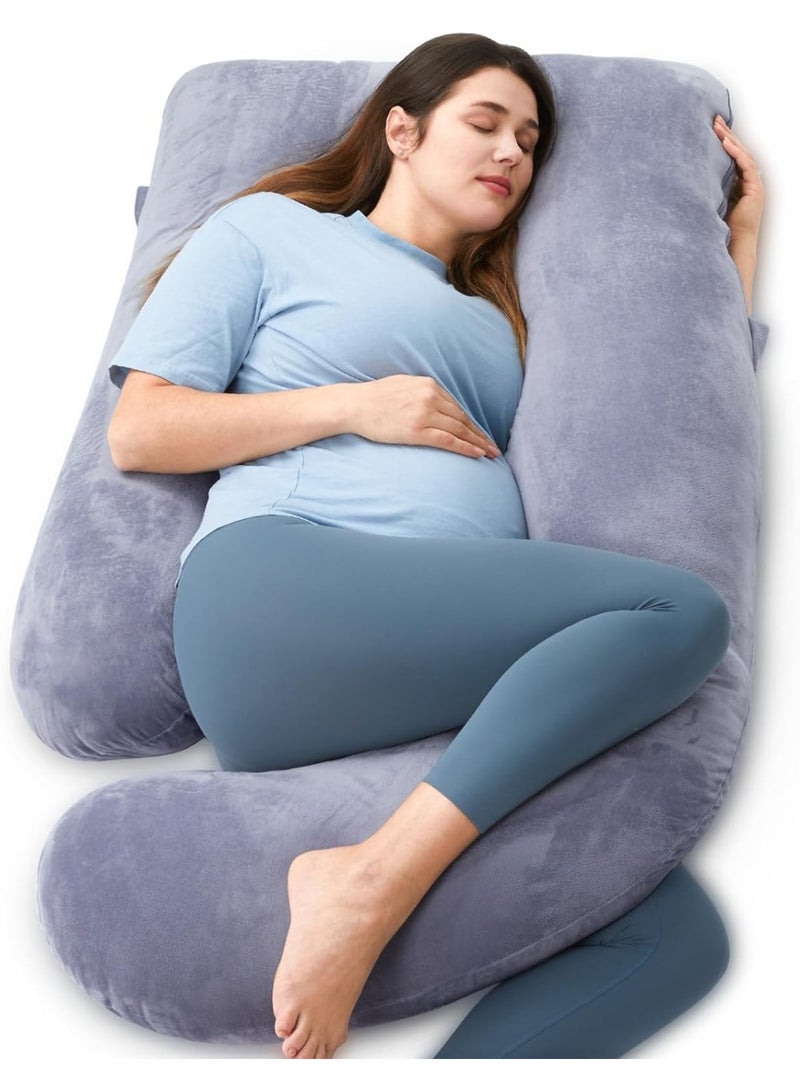 JFYP Pregnancy Pillows for Sleeping, G Shaped Full Body Maternity Pillow with Removable Cover - Support for Back, Legs, Belly, HIPS for Pregnant Women, 71 Inch Pregnancy Pillow for Women, Grey - Image 1
